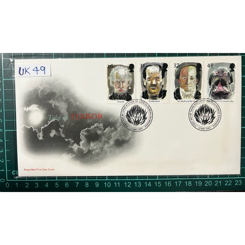 UK 49 GB FDC 1997 Tales of Terror Royal Mail First Ray Cover