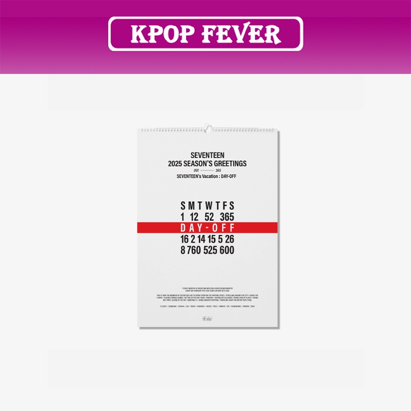 SEVENTEEN - [ DAY - OFF ] 2025 WALL CALENDAR