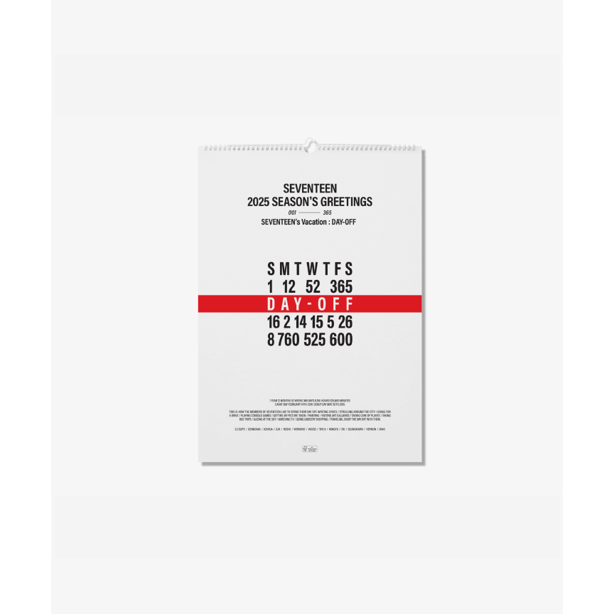 Seventeen WALL 2025 CALENDAR