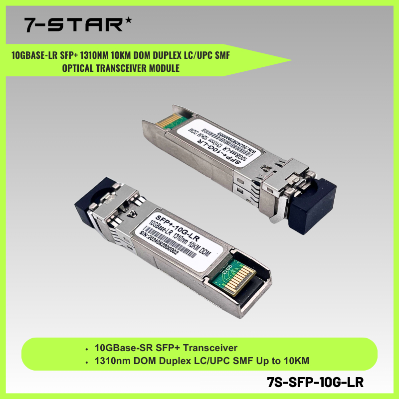 7-STAR* Single Mode 10G BASE-LR SFP+ 1310nm 10km DOM Duplex LC/UPC SMF Optical Transceiver Module - 