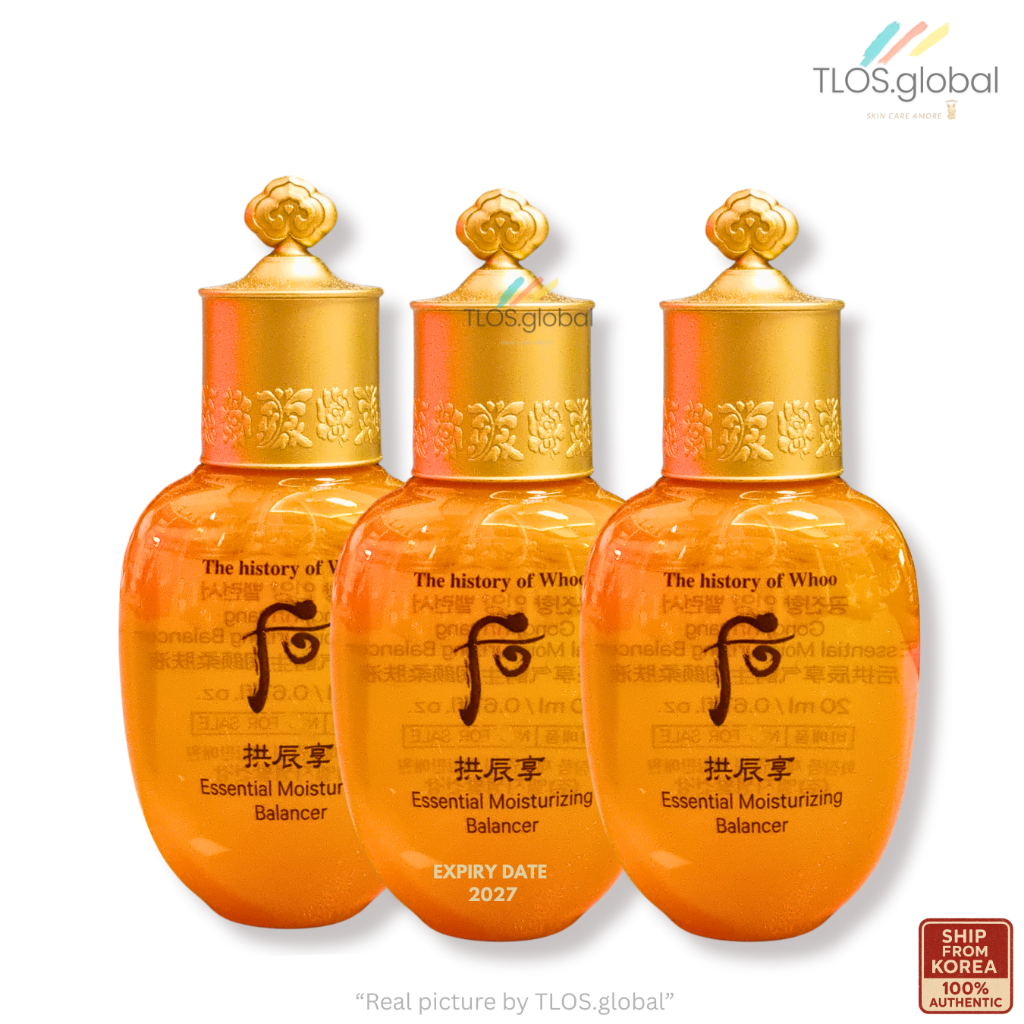 3pcs or 1piece Whoo Gongjinhyang Essential Moisturizing Balancer 20ml – Deep Hydration & Skin Prep