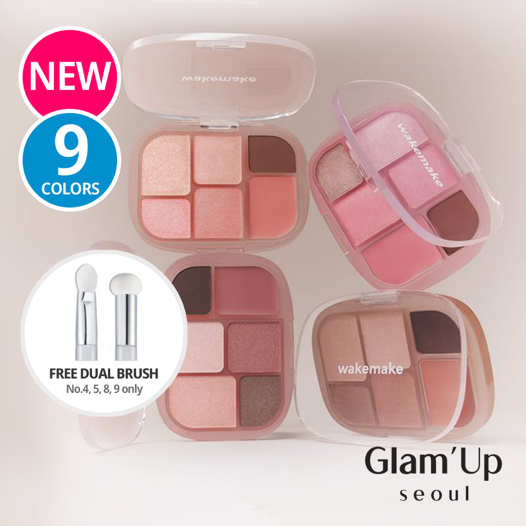 🇰🇷 [WAKEMAKE] (ของขวัญ) Soft Sheer Multi Palette 9Colors 6.4g Eyeshadow & Blush Olive Young Korea