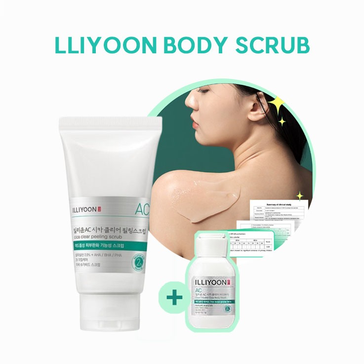 [ILLIYOON] CICA ACNE SCRUB 200G + 50ML GIFT – BACK ACNE & DEAD SKIN EXFOLIATOR