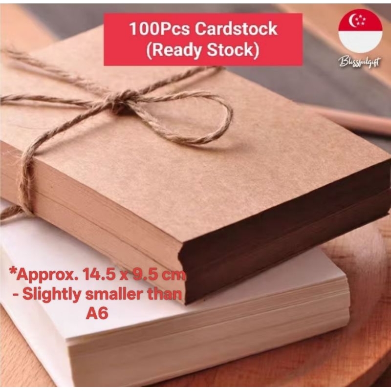 100 ชิ้น 350 แกรม A6 หนากระดาษคราฟท์การ์ดโปสการ์ดกระดาษสีดําสีน้ําตาลสีขาว