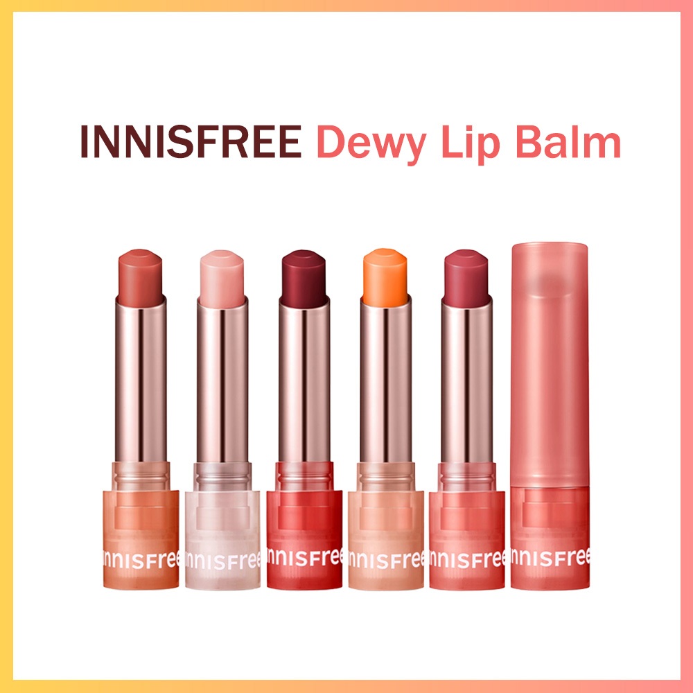 [Innisfree] Dewy Lip Balm Collection – Natural MLBB Tones, Hydrating Texture, Shine Lightweight