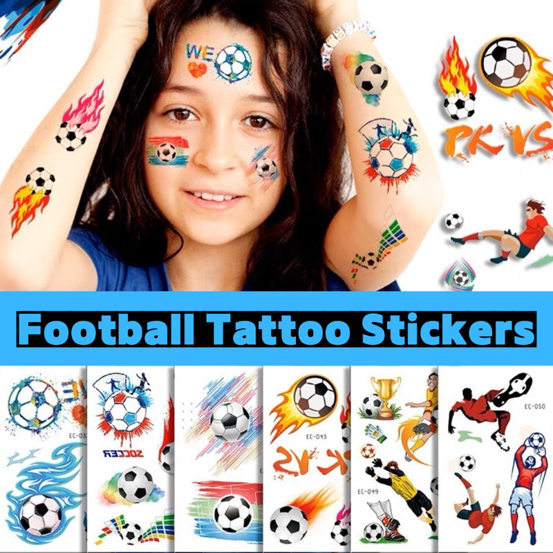 Spot Delivery20PCSFootball ZQ-ZW-01-10 สติ๊กเกอร์รอยสัก 120*68 มม.ฟุตบอลโลกเกมมาราธอนพัดลมเกมคลับสติ