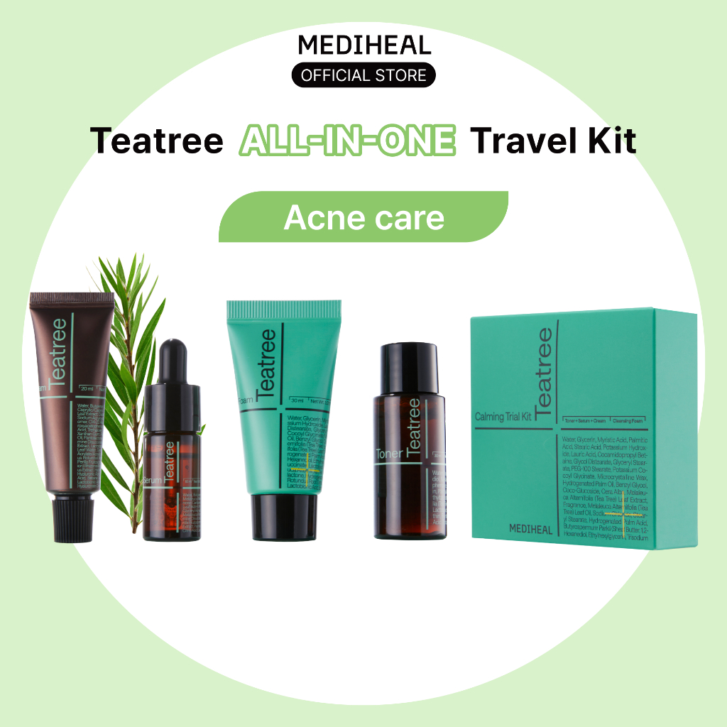 [ใหม่] Mediheal OFFICIAL Teatree Calming Travel Kit 4ea (โฟมล้างหน้า, โทนเนอร์, เซรั่มและมอยเจอร์ไรเ