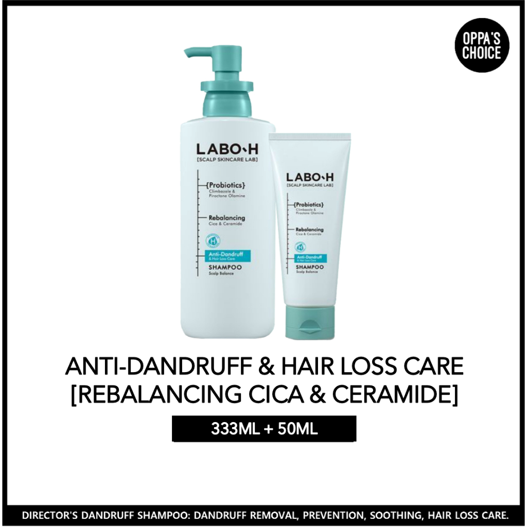 Labo-h ANTI ANTI-DANDRUFF & HAIR LOSS CARE SHAMPOO [REBALANCING CICA & CERAMIDE] 333ml+50ml