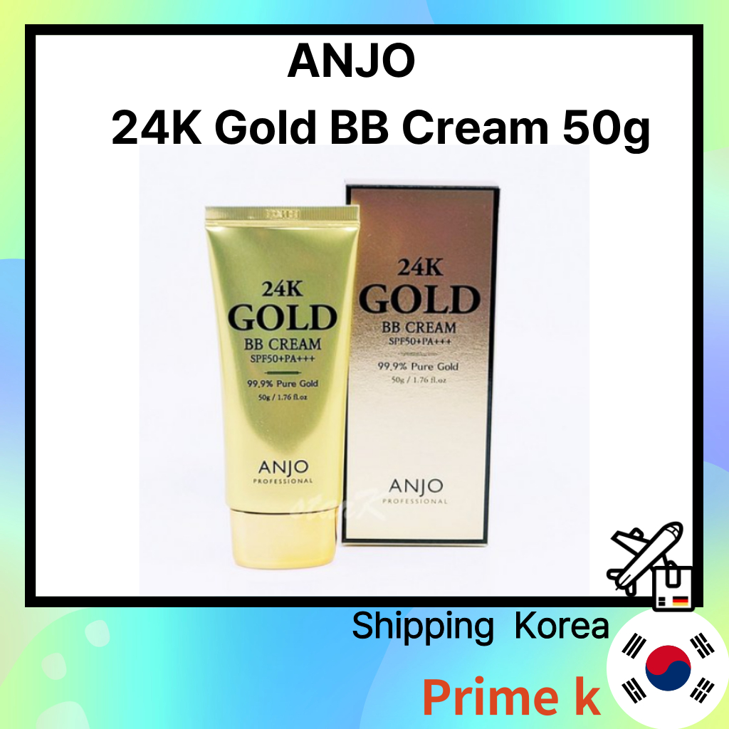 ANJO 24K Gold BB Cream 50g/Gold BB Cream SPF50+ PA+++ Brightening Glow Pore Cover Hydrating Base แต่