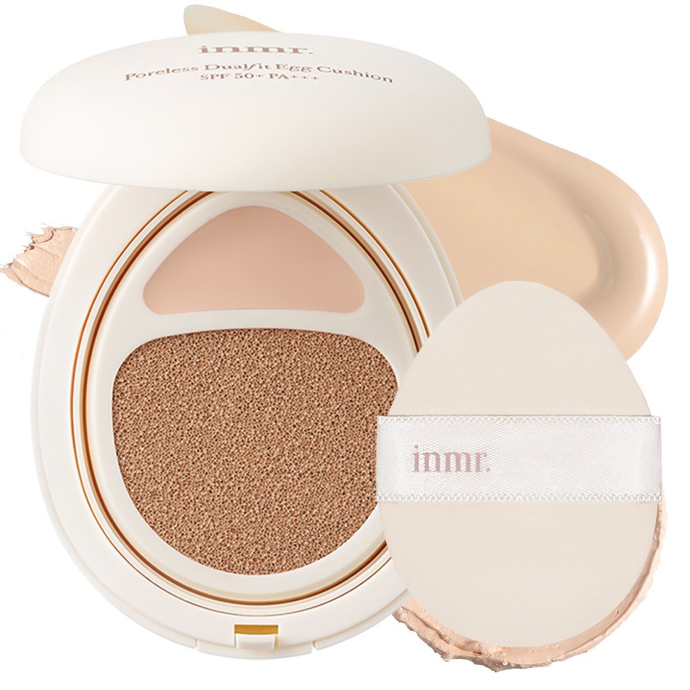 INMR Poreless Dual Fit Egg Cushion 2in1 รองพื้นคอนซีลเลอร์ SPF50+ PA+++ 21C 23N Pore Coverage Tone U