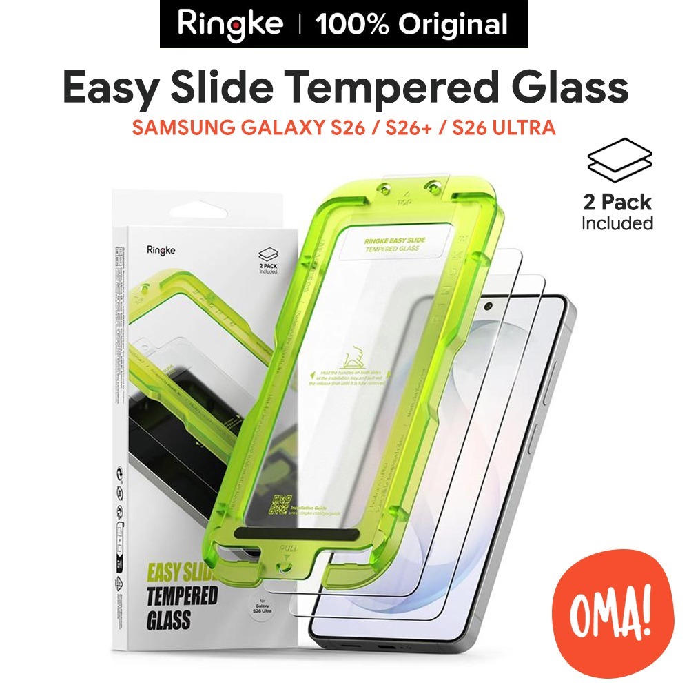 กระจกนิรภัย Ringke Easy Slide สําหรับ Samsung Galaxy S26 / S26+ / S26 Ultra [2 Pack CLEAR]
