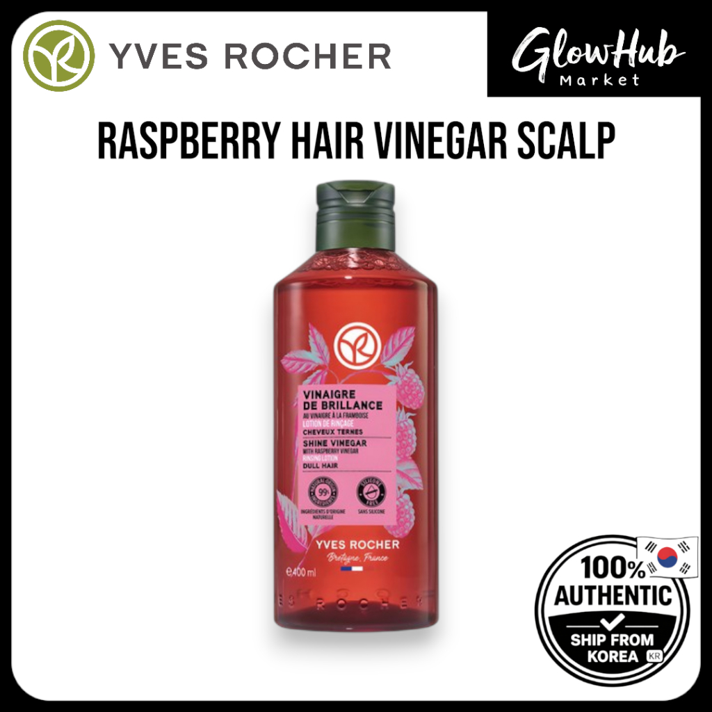 Yves Rocher Raspberry Hair Vinegar Scalp 400ml – รีเฟรชหนังศีรษะ shine care | ล้างผม clariifying