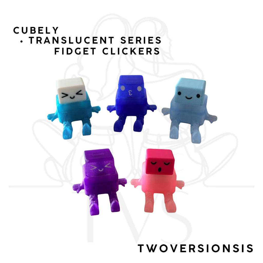 Cubely (Translucent Series) - Fidget Clicker, 3D Printing Stress Relief Toy /Sitting Clicker Keychai