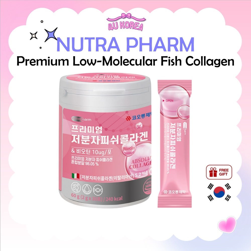 NUTRA PHARM Premium Low-โมเลกุลปลาคอลลาเจน – 2g 30 แท่ง / K-FOOD