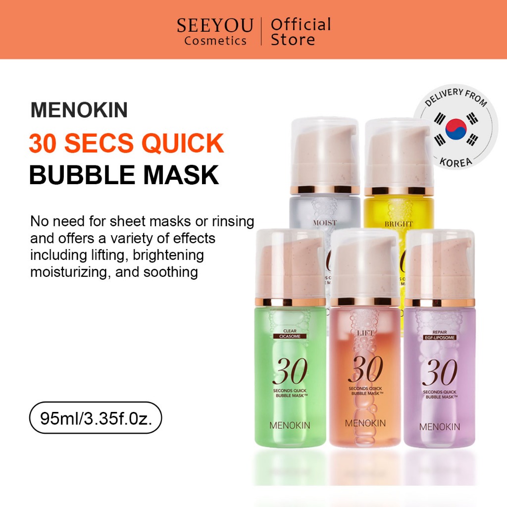[MENOKIN] 30 วินาที Bubble Mask Duo Set (Moist / Bright / Lift) 5 ประเภท_มาส์กหน้าผิวกระจกเกาหลี