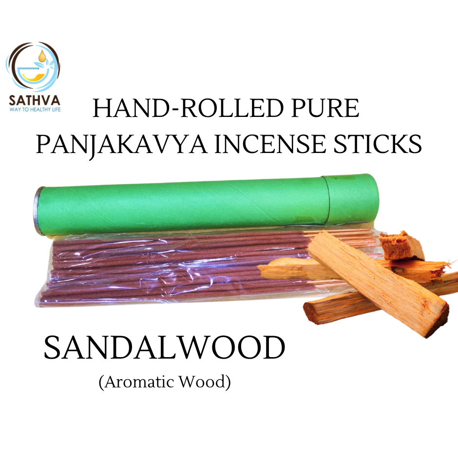 Sathva Panchakavya ไม้จันทน์ Agarbatui Chandan ธูป Sticks สําหรับ Pooja & การทําสมาธิ ~ 40–45 Sticks