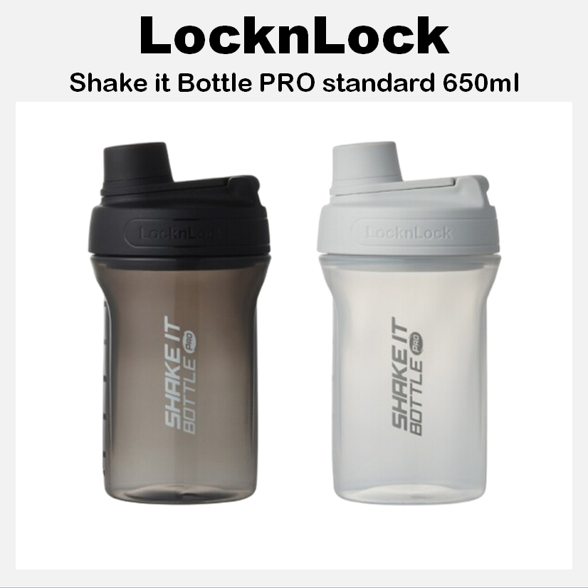 [LocknLock] Shake it Bottle PRO มาตรฐาน 650ml (สีเทาอ่อน/ดํา)