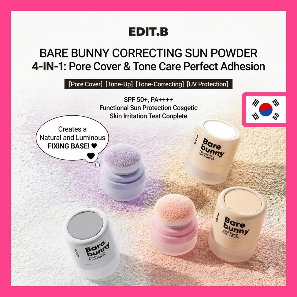 [DAISO Korea] Edit B Bear Bunny Correcting Sun Powder 4-in-1, 5g