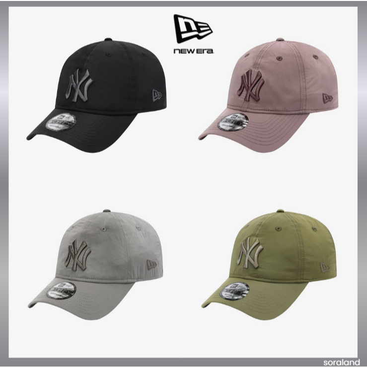 หมวกเบสบอล NEW ERA New York Yankees แบบไม่มีโครง วัสดุไนลอนเมทติก 4 สี