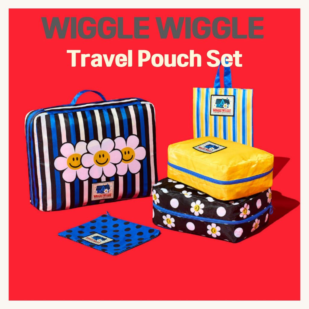 [Wiggle Wiggle] Travel Organizer Pouch Set 5pcs Packing Cubes ถุงเก็บกระเป๋าเดินทาง, Cute Organizer 