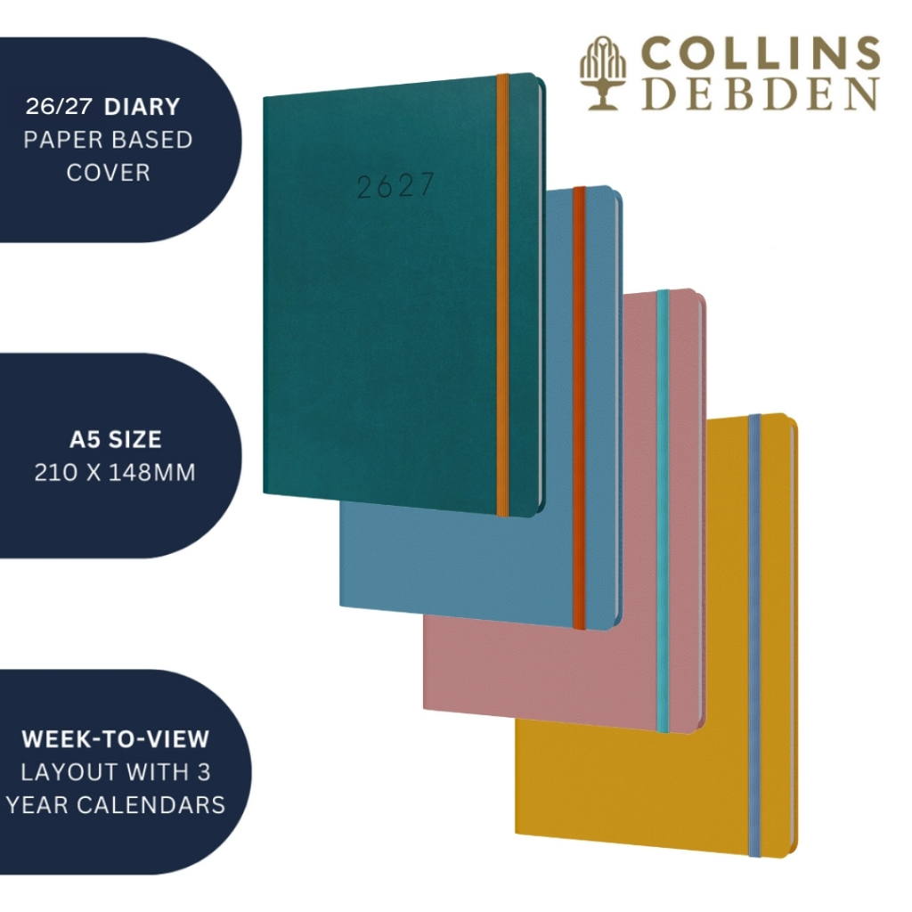 2026-2027 Mid Year Planner - 13 Month A5 ไดอารี่รายสัปดาห์ - ปกแข็ง - Collins Debden Legacy Range