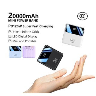 [SG Stock] 3 CCC 20000mAh Mini Power Bank PD120W Powerbank Fast Charging With Built in Cable Portable Charger for iPhone
