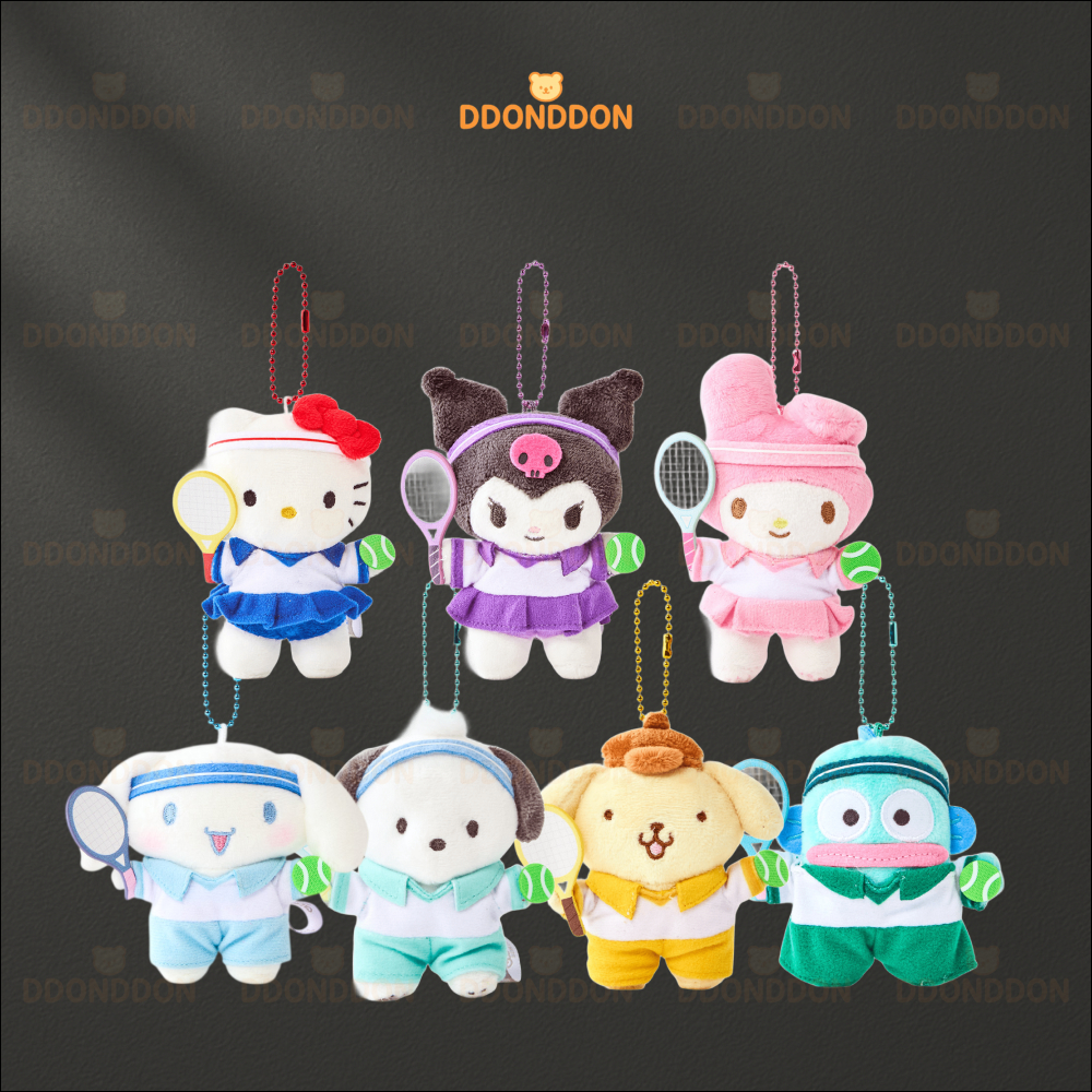 SANRIO 🇰🇷 เกาหลีแท้ ซานริโอ เทนนิสตุ๊กตาพวงกุญแจพวงกุญแจ 8 ซม. / 13 ซม
