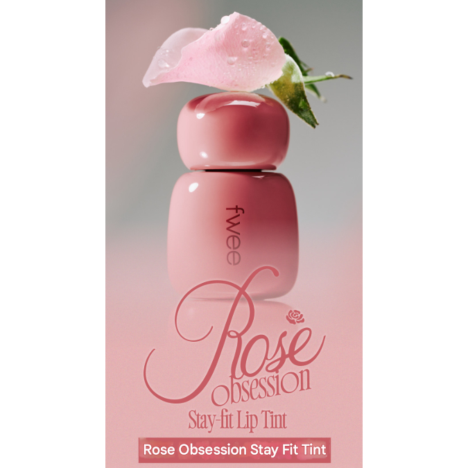 Fwee Rose Obsession Stay-Fit Lip Tint / Long-Lasting Rose Lip Tint / glow matte Rose Lip Tint / Dail