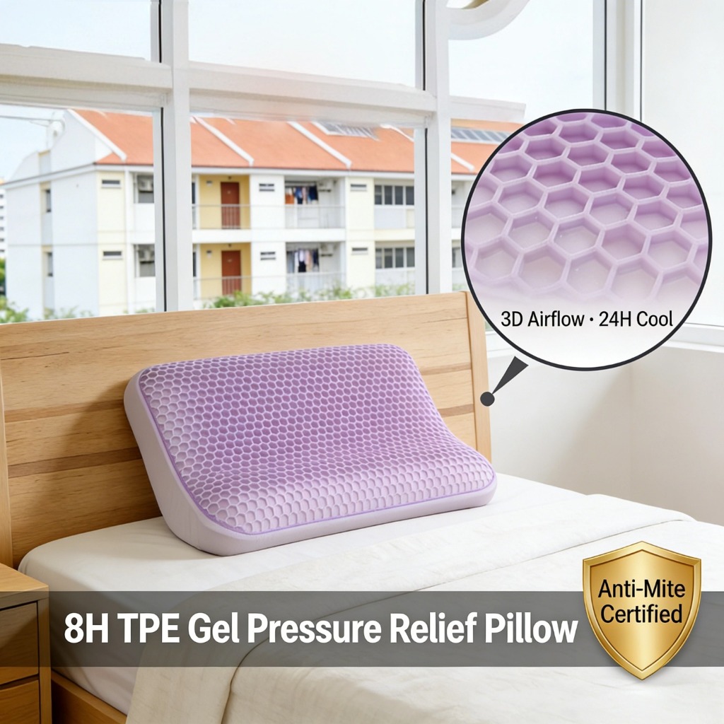 IUIGA หมอนเมมโมรี่โฟมตามหลักสรีรศาสตร์ - บรรเทาอาการปวดคอเซลล์อากาศ TPE ฟื้นตัวช้า