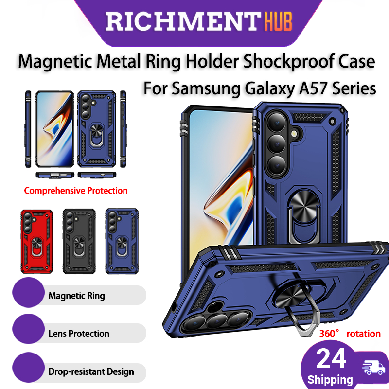 SG 24H SHIP สําหรับ Samsung Galaxy A07 A17 A57 เคสโทรศัพท์, HD Clear & HD สีดํากระจกนิรภัยป้องกันหน้