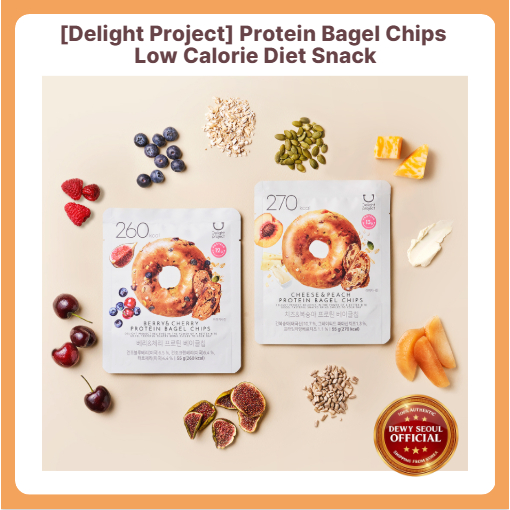 [Delight Project] Protein Bagel Chips (Berry & Cherry / Cheese & Peach) - ของว่างอาหารแคลอรี่ต่ํา