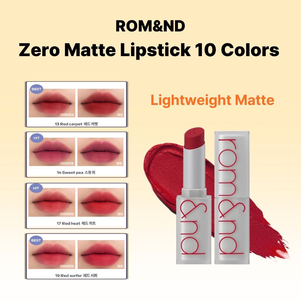 [ROM&ND] Zero Matte Lipstick 3g / Soft Blur Matte Lipstick / Lightweight Velvet Finish / ลิปสติก MLB