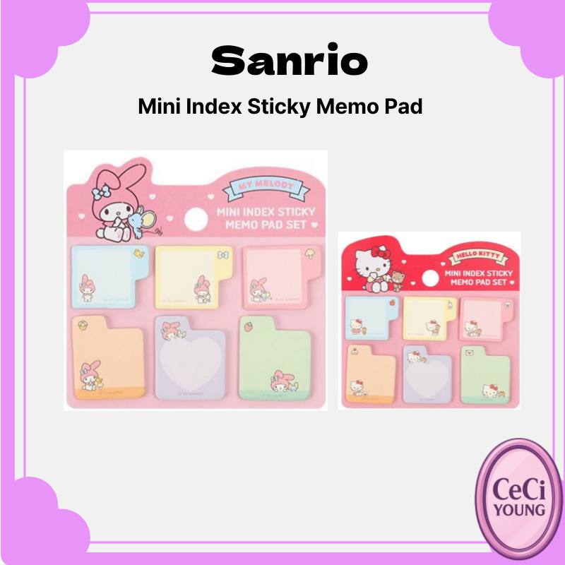Sanrio Character Mini Index Sticky Memo Pad – Hello Kitty ชุดโน้ตกาวน่ารักมายเมโลดี้