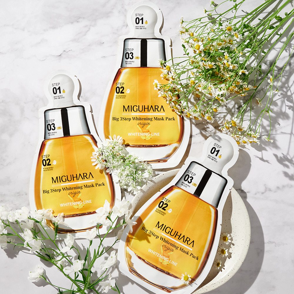 MIGUHAARA Mask Sheet Pack - 2 Step Origin, Big 3 Step Origin, 2 Step Aqua Balance, Big 3 Step Anti-w