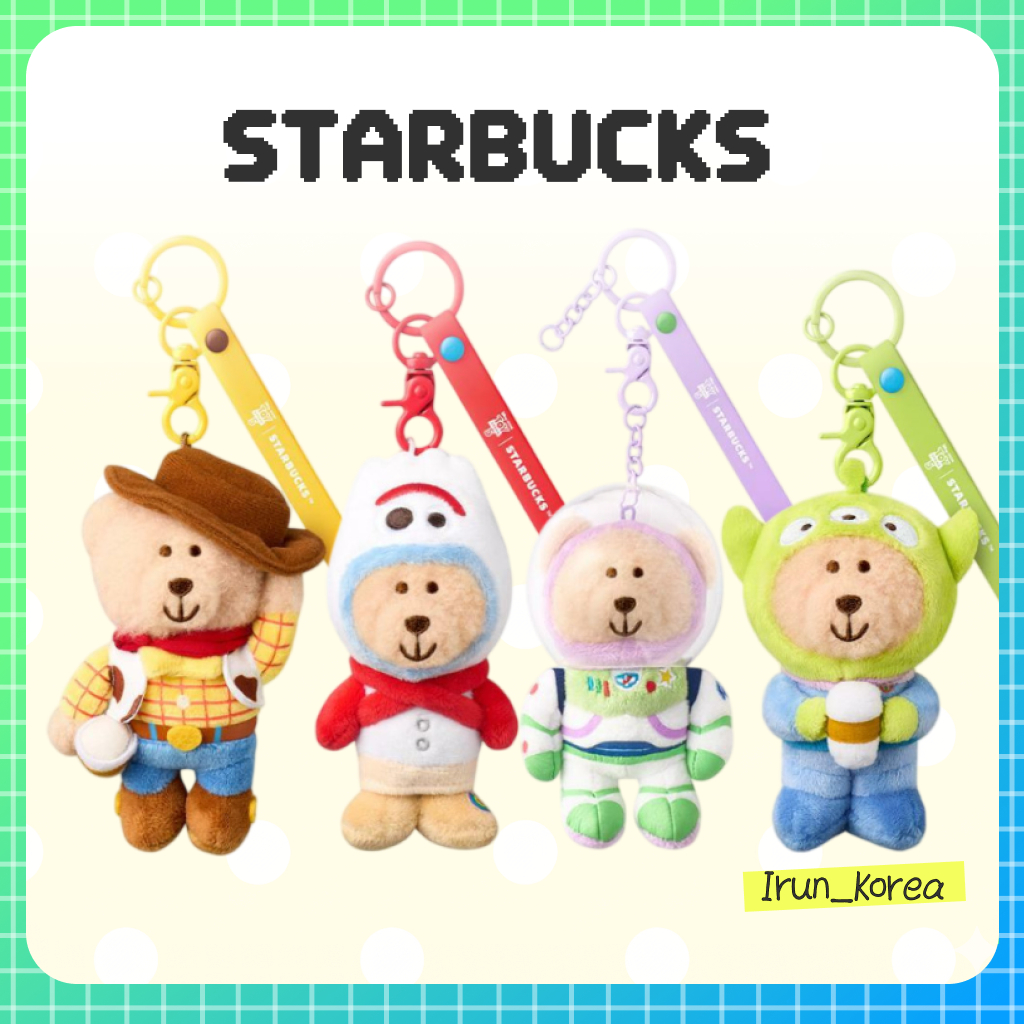 [STARBUCKS] พวงกุญแจ Toy Story Bearista (Forky / Woody / Alien / Buzz)