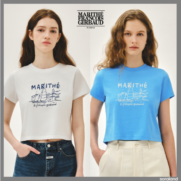 [MARITHE FRANCOIS GIRBAUD] W FRENCH GRAPHIC CROP TEE 2 สี (ใหม่)