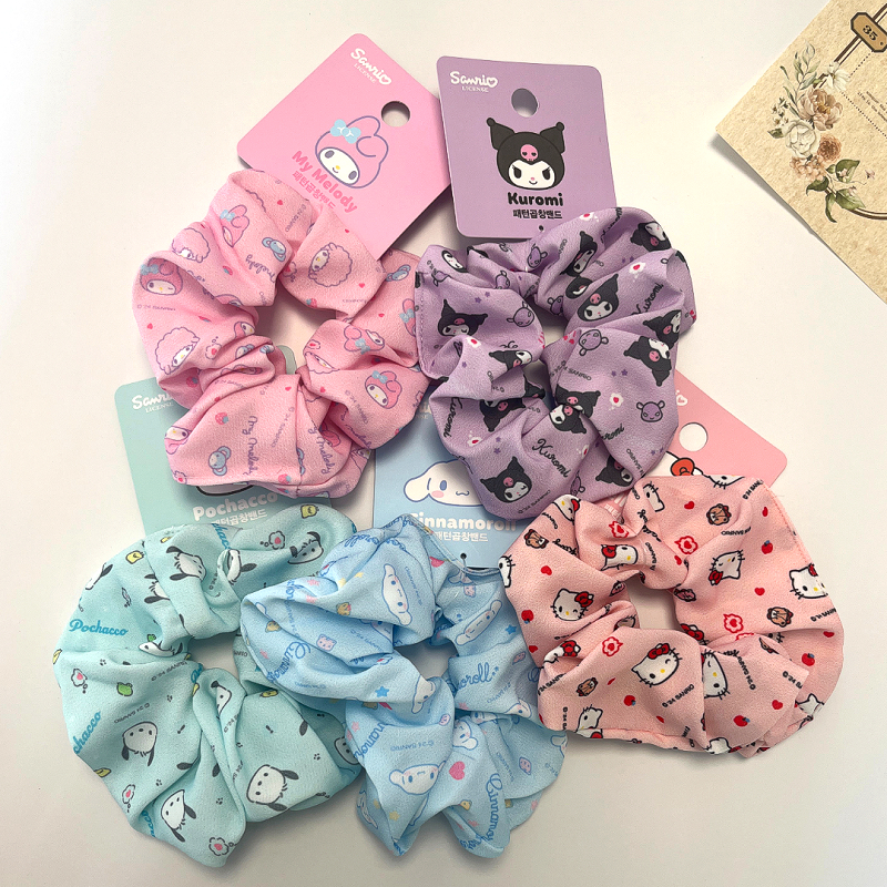 ยางรัดผมซานริโอ ดีไซน์จากตัวละครโปรดอย่าง Kuromi, My Melody และ Hello Kitty
