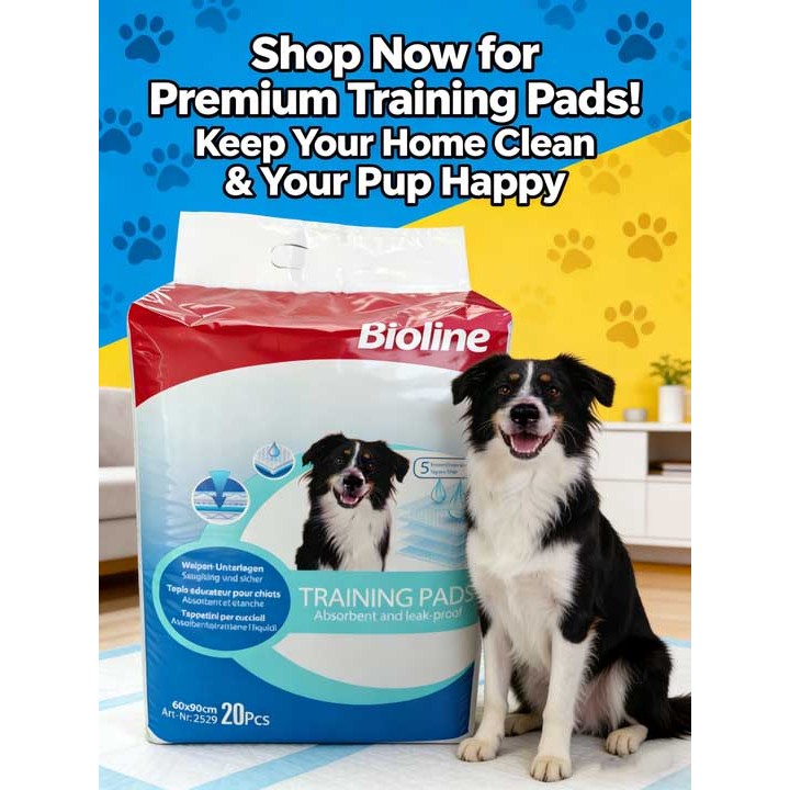 Bioline Pet แผ่นปัสสาวะ แผ่นรองฝึกฝึกสุนัข 20 ชิ้น (60 CM * 90 CM)