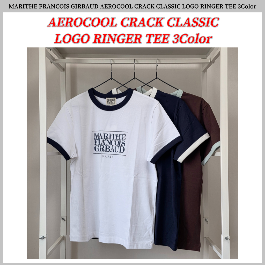 MARITHE FRANCOIS GIRBAUD AEROCOOL CRACK CLASSIC LOGO RINGER TEE 3 สี