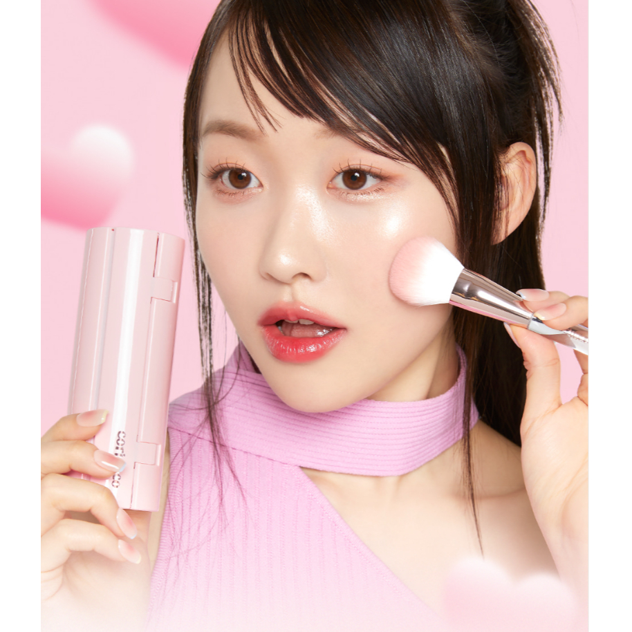 CORINGCO PINK ROLL MAKE UP BRUSH SET