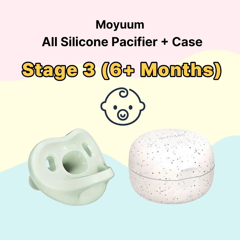 [Moyuum] ซิลิโคนทั้งหมด Macaron Pacifier Stage 3 (6+ เดือน) + เคส / จุกนมหลอกเด็ก / ซิลิโคนปลอดสาร B