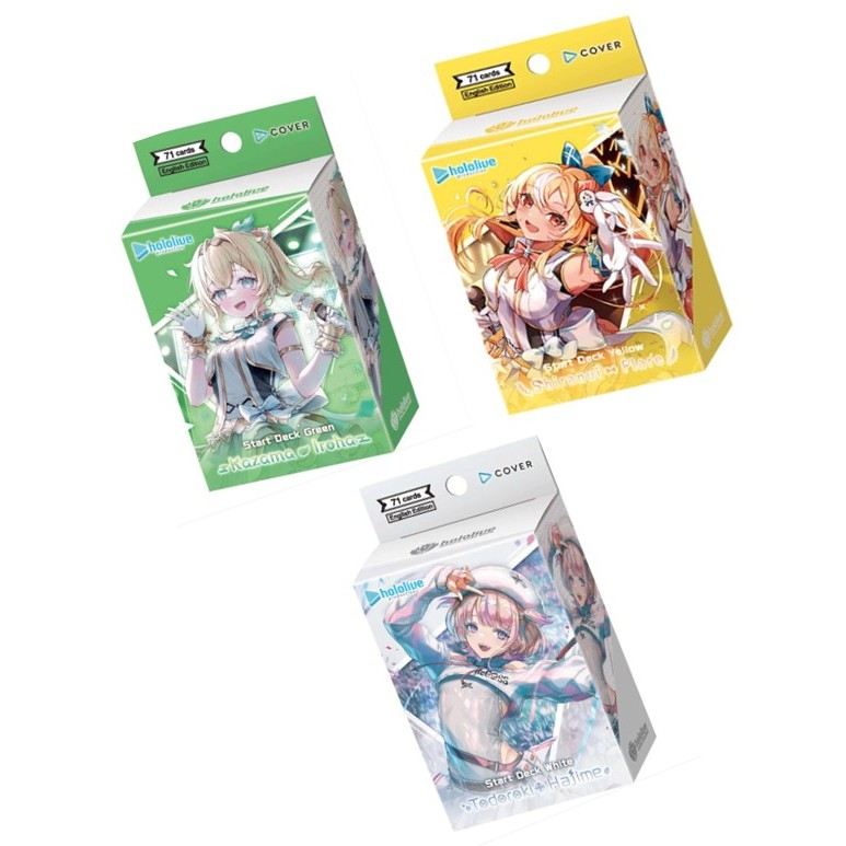 ภาษาอังกฤษ Hololive การ์ดเกมอย่างเป็นทางการ: Start Deck White- Todoroki Hajime /Green- Kazama Iroha 
