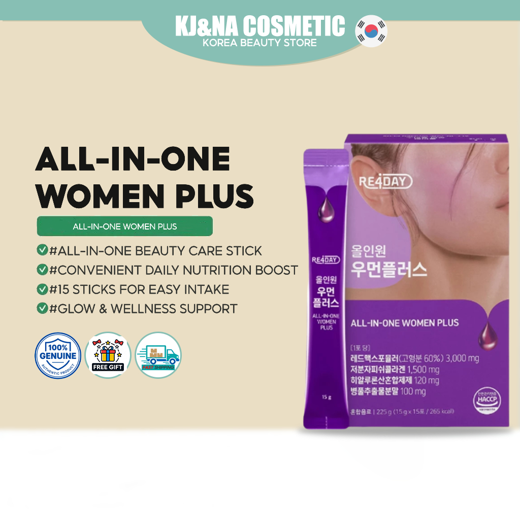 โปรโมชั่นจำกัดเวลา[RE4DAY] All In ONE Women Plus PDRN 225g(15g*15pcs)