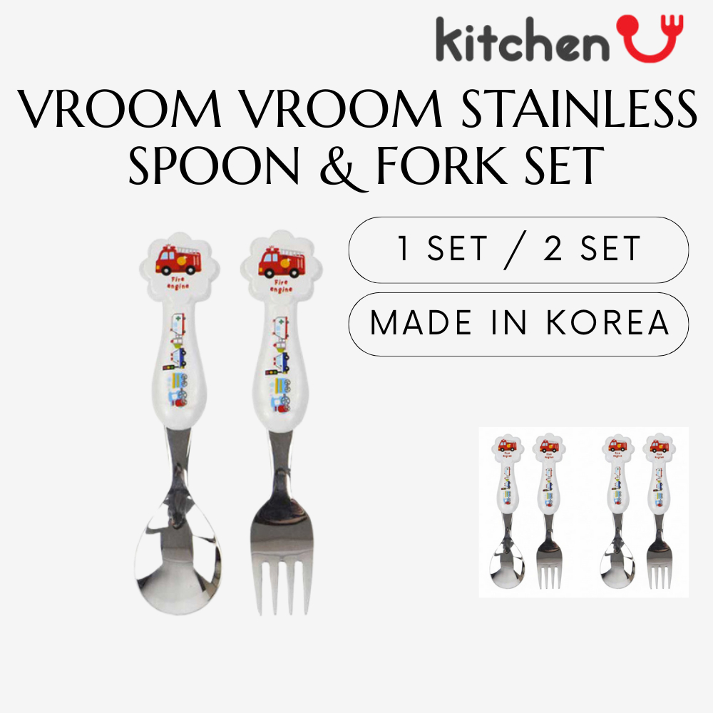 KITCHENU Vroom Vroom Character ชุดช้อนและส้อมสแตนเลส