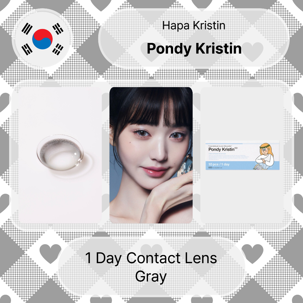 Hapa Kristin Pondy (สีเทา) คอนแทคเลนส์รายวัน 10P