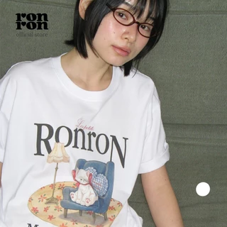 [RONRON] Quiet Cat Over Fit T Shirt / WHITE