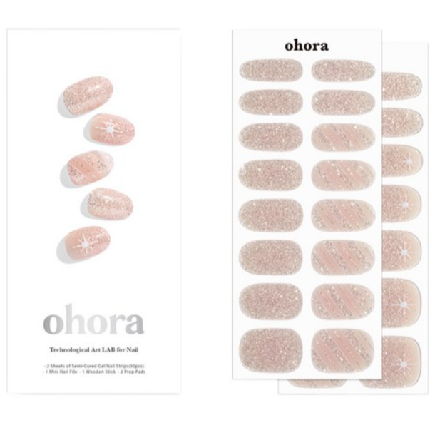 Ohora Gel Nail Strips – N Crystal Frost Nail Art – 1 แพ็ค
