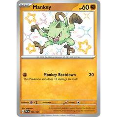 Pokemon TCG Card Mankey SV Paldeen Fates 169/091 Shiny Holo
