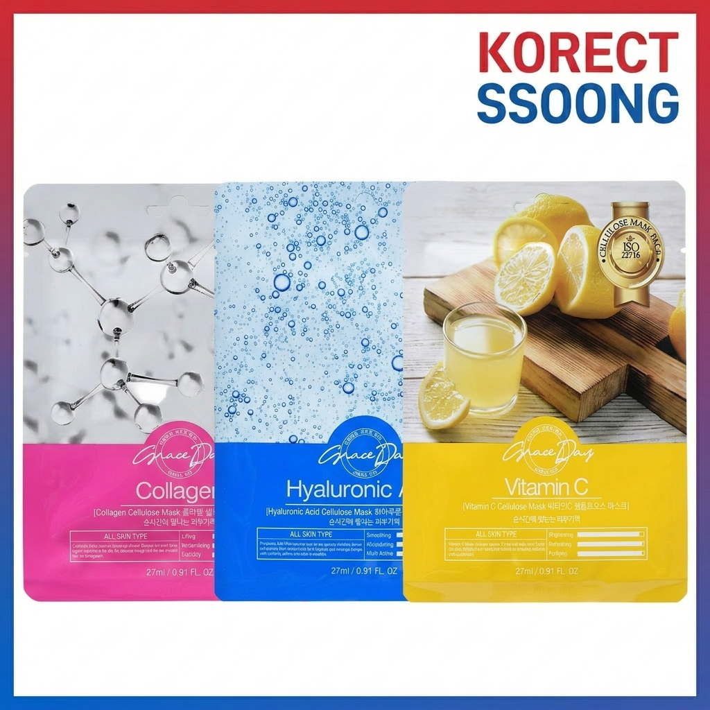 [K-Beauty] Grace Day Hyaluron & Collagen & Vitamin C Mask Pack Hydrating Firming Sheet Mask