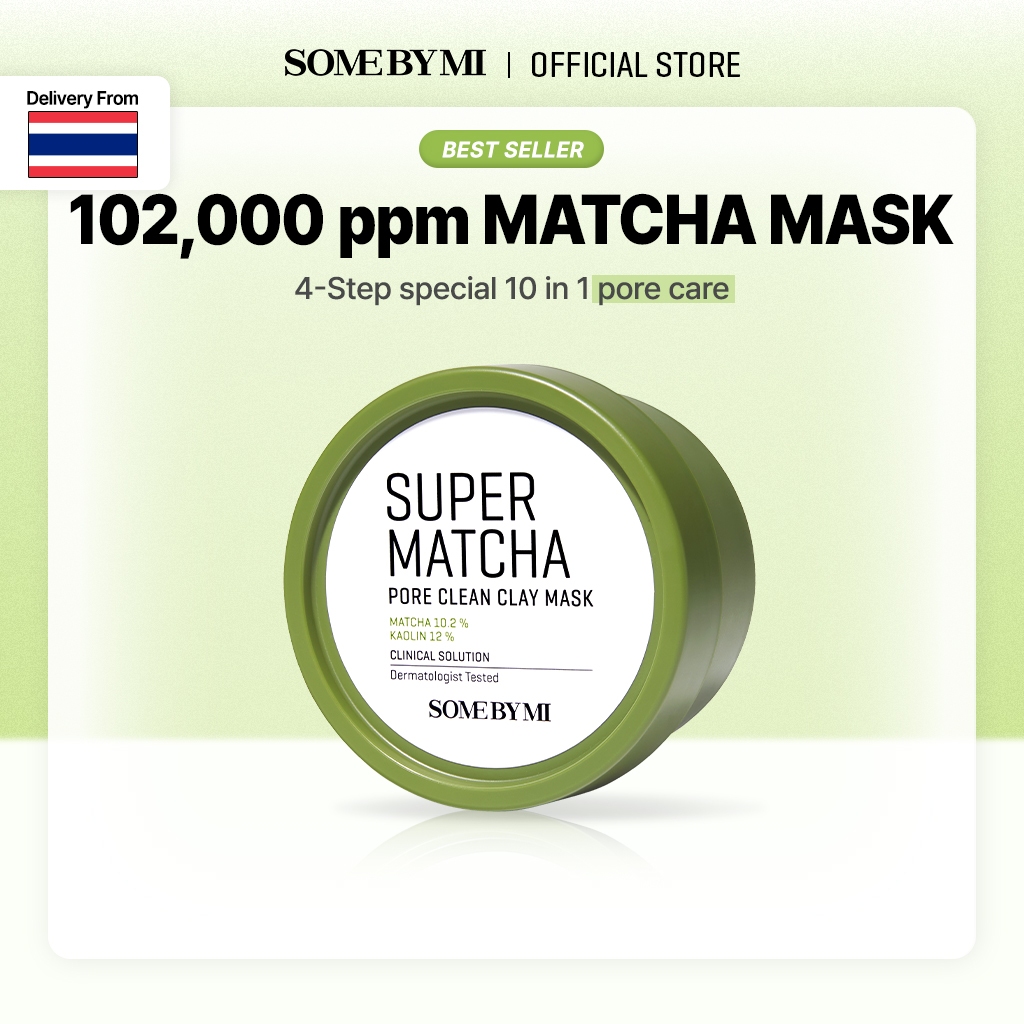 SOME BY MI Super Matcha Pore Clean Clay Mask [100g], ทำความสะอาดรูขุมขน, ปลอบประโลมผิว